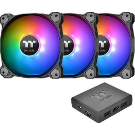  Thermaltake Pure Plus 12 RGB Radiator Fan TT Premium Case Fan 120mm με Σύνδεση 4-Pin PWM 3τμχ